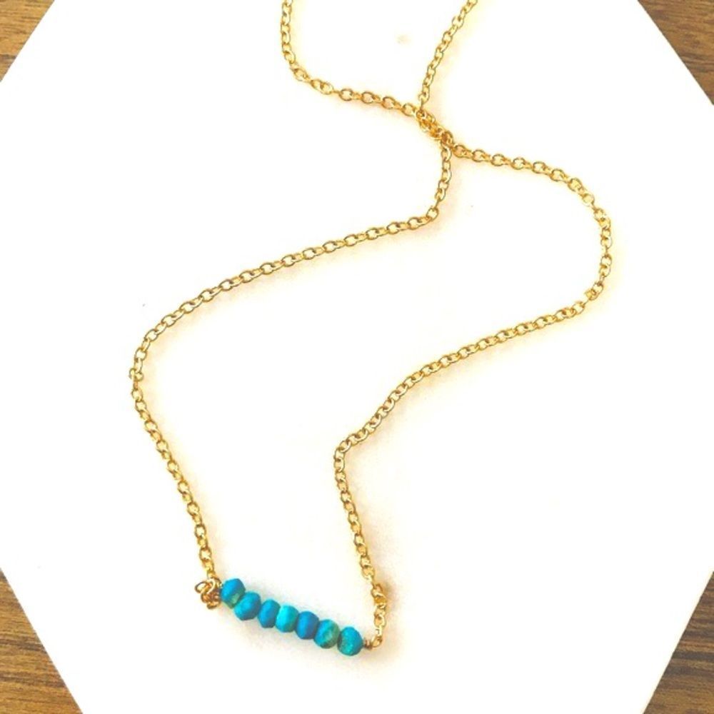 Mix & Match 3/$95 Kris Nations Mystic Bar Turquoise Necklace- New